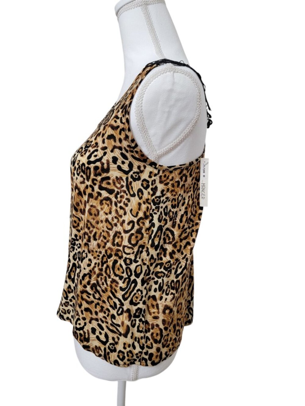 The Hanger Size M Leopard Print Tank Top with Lace Back Straps, NEW with Tag - Picture 2 of 12